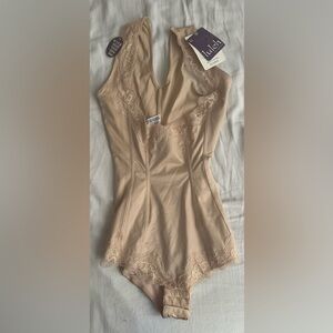 Women's Cream Bodysuit firm control Romper